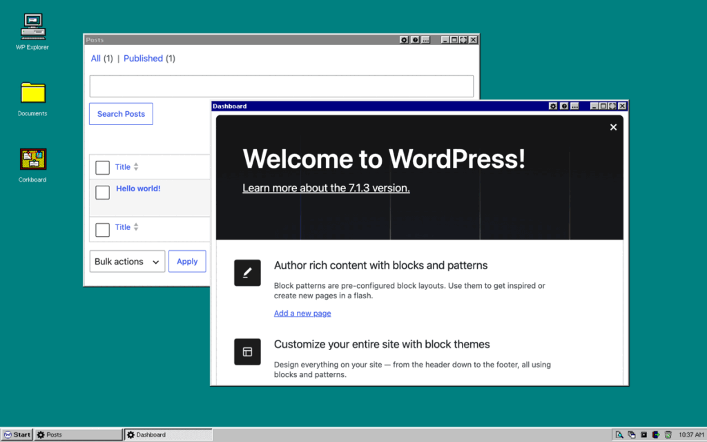 OpenStation Blog: What WordPress would have looked like in 1995 openstation blog: what wordpress would have looked like in 1995